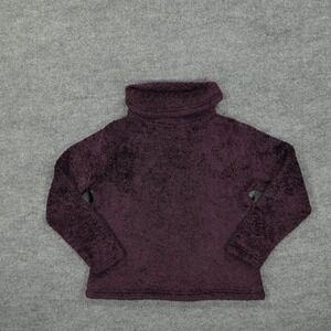 Cabela's Sweater Womens Large Purple Berber Sherpa Fleece Turtleneck Pullover